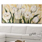 quadri moderni floreali, quadri tulipani bianchi